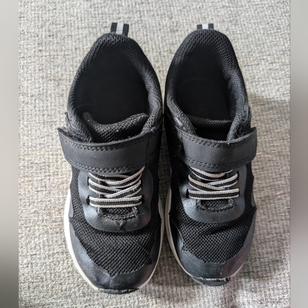 Black Mesh Sneakers with Velcro Closure